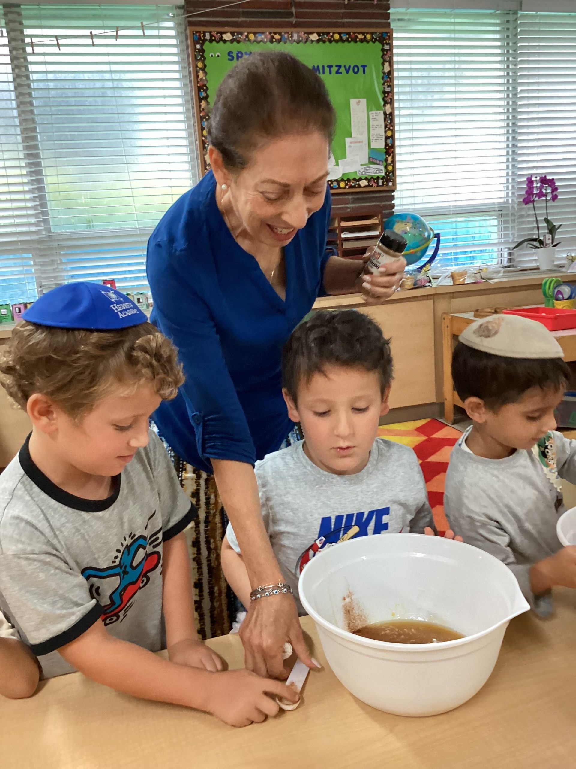 Honey Cake Baking in Pre-K for Rosh Hashanah